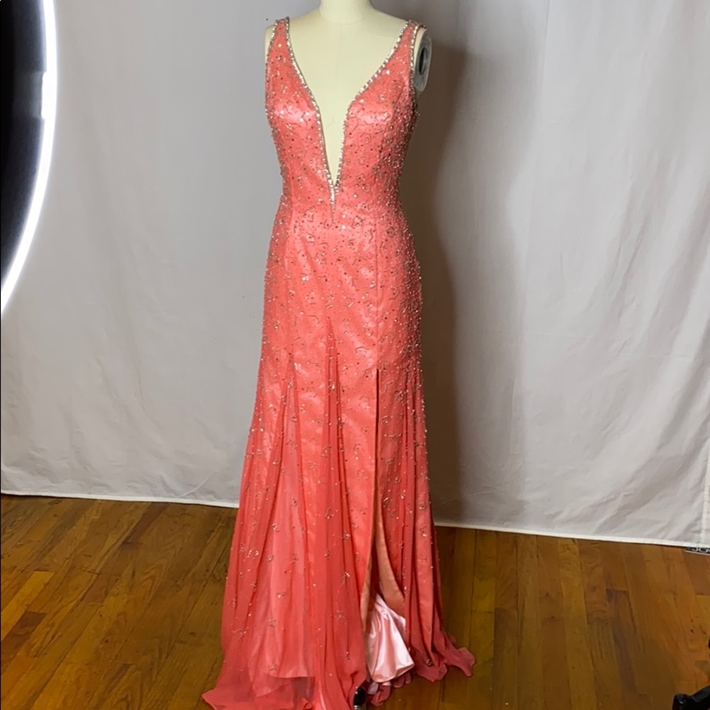 Coral Prom Gown - Picture 3 of 8